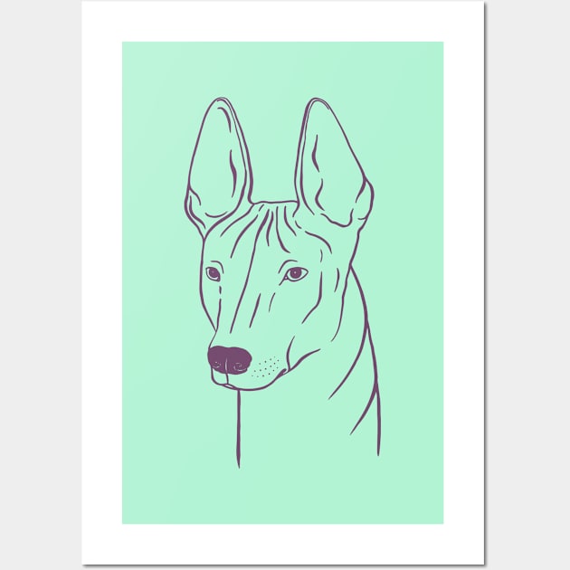 Xoloitzcuintli (Mint and Mauve) Wall Art by illucalliart